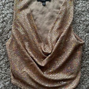 Sequin Drape Tank Top